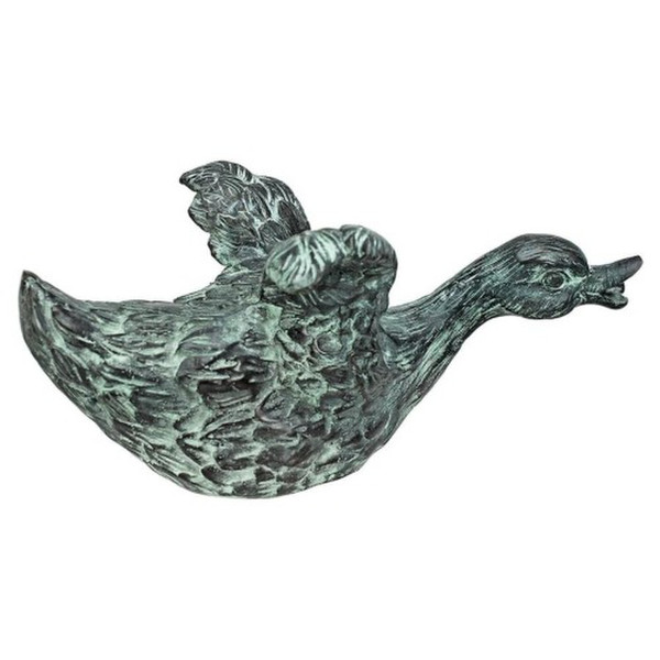 Lindell Pond Ducks Cast Bronze Spitting Garden Statue: Sliding Duck